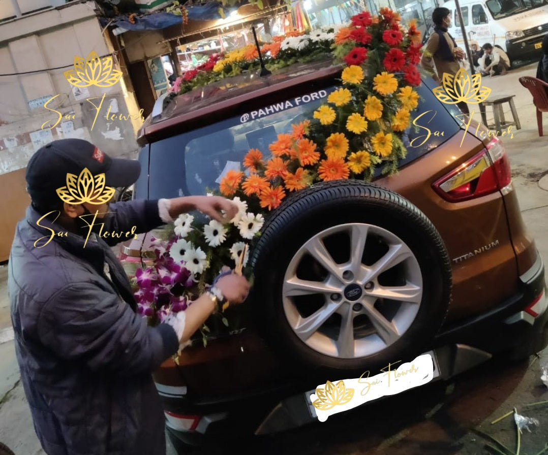 Wedding Car S Decoration with Fresh Mixed Flowers | Luxury Floral Car Décor – Sai Flower