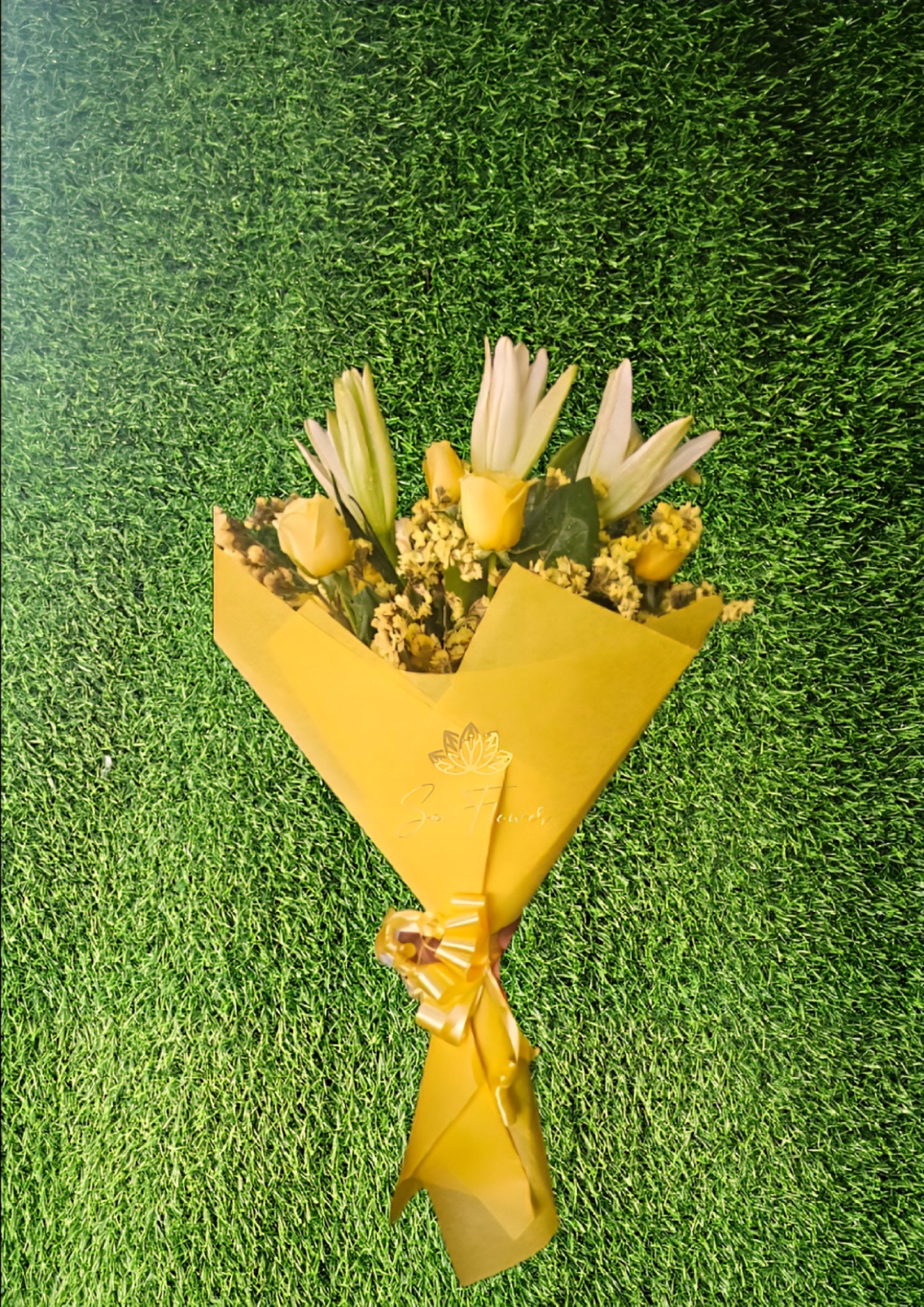 🌼 Sunshine Yellow Roses & Lilies Bouquet - Sai Flower