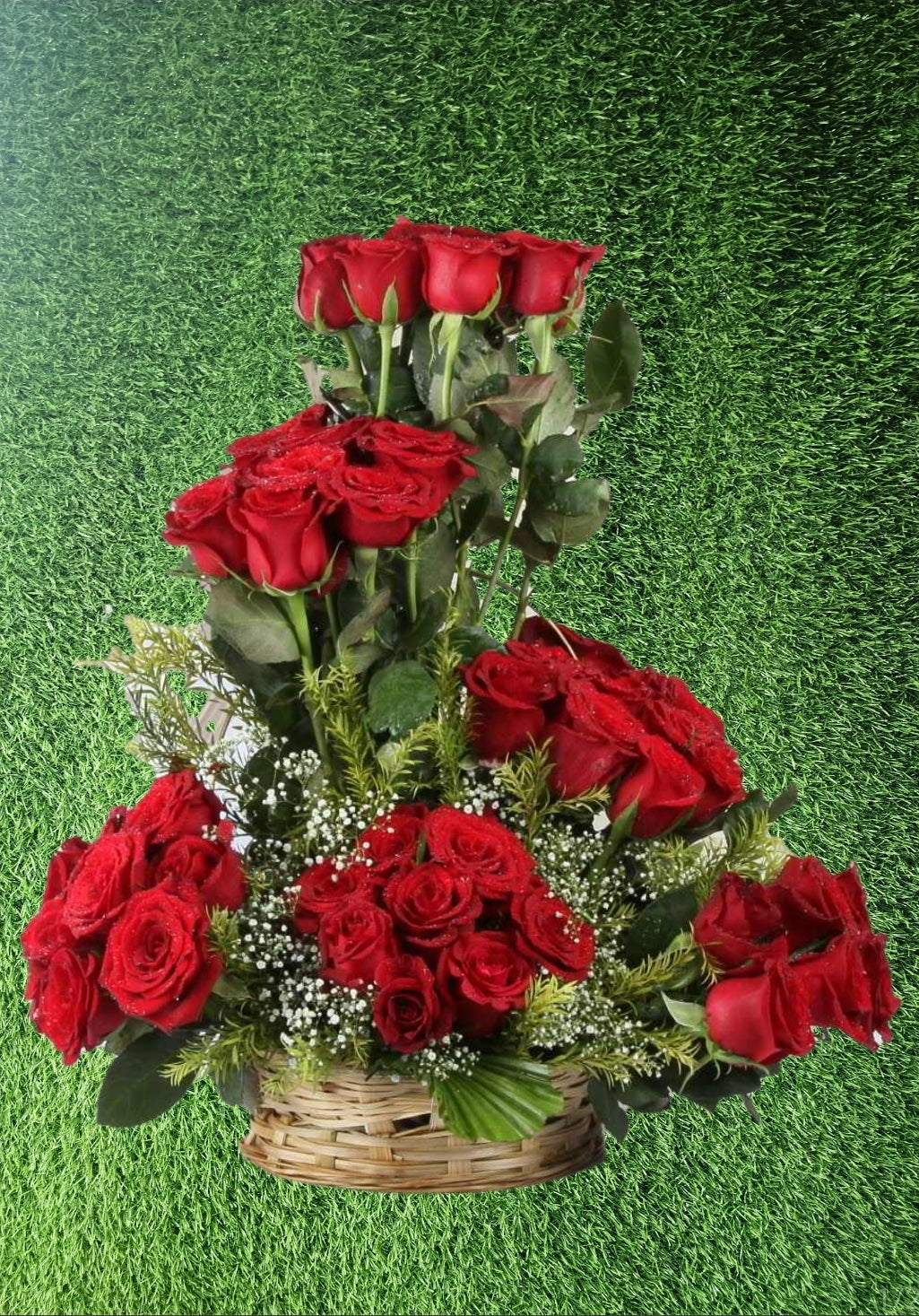 Red rose basket - Sai Flower