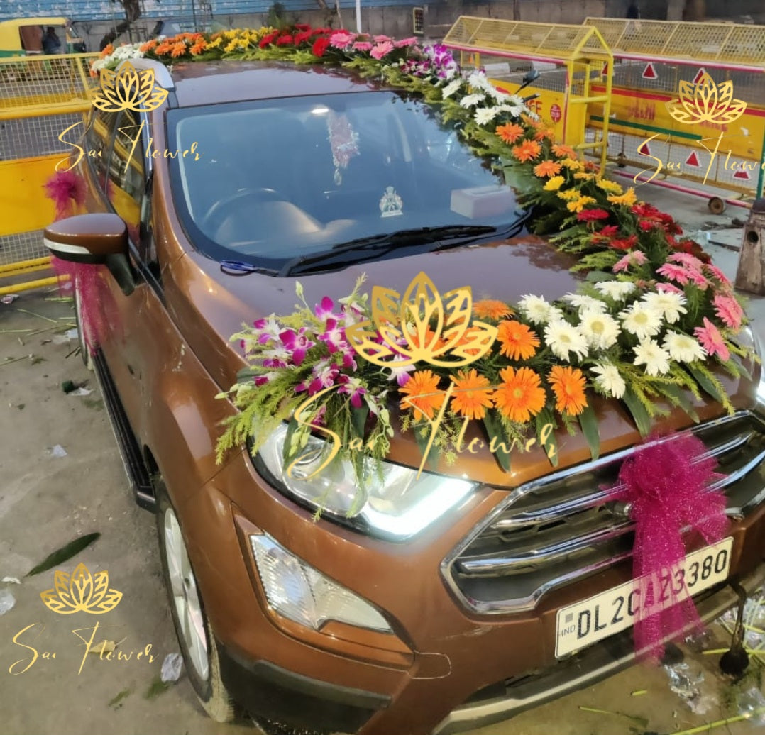 Wedding Car S Decoration with Fresh Mixed Flowers | Luxury Floral Car Décor – Sai Flower