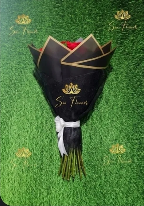 Premium 12 Red Roses Bouquet in Black Wrapping Paper – Luxury Romantic Flower Gift gallery