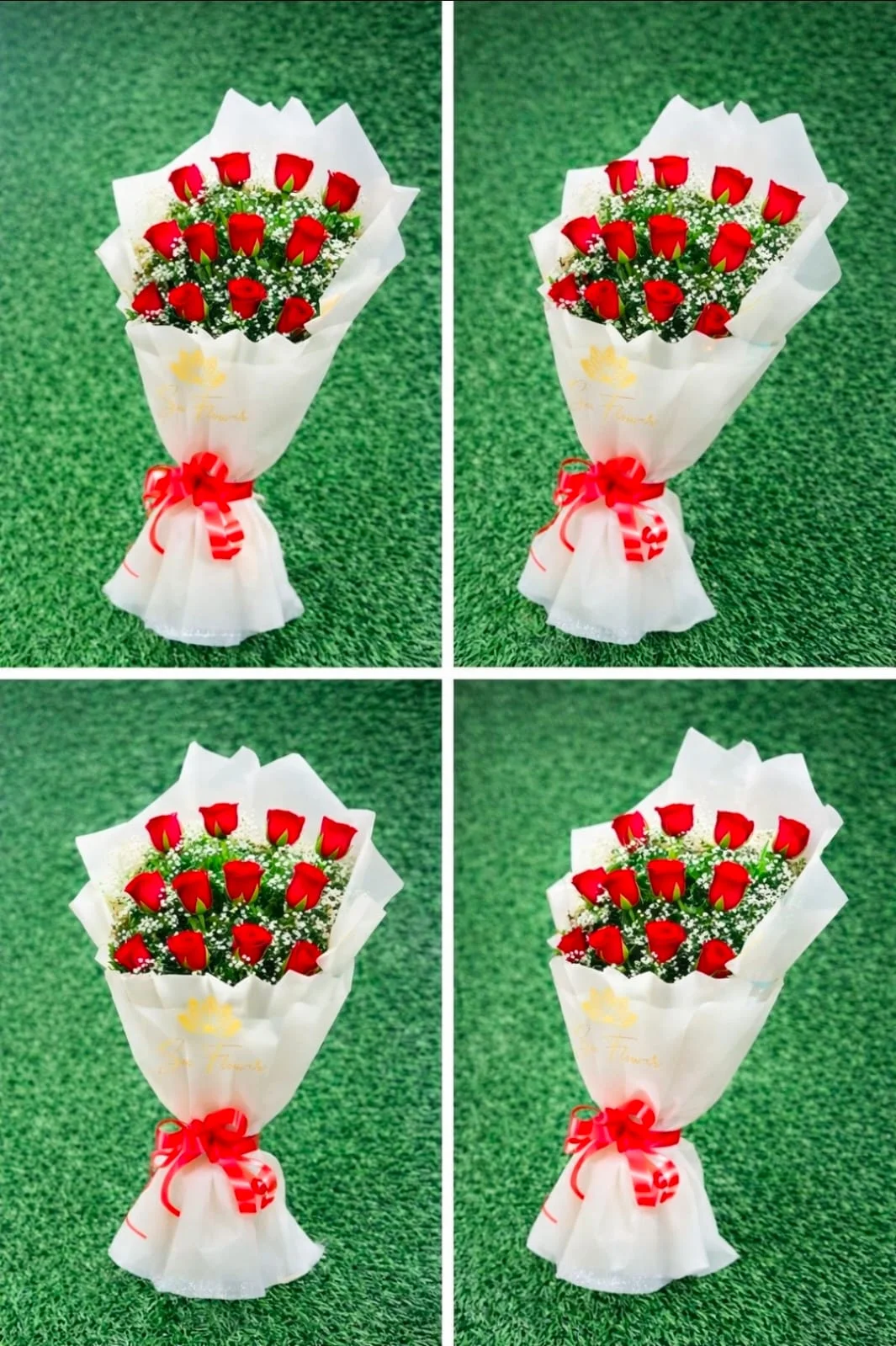 Classic 6 Red Rose Bouquet in Luxury Gold Wrap gallery