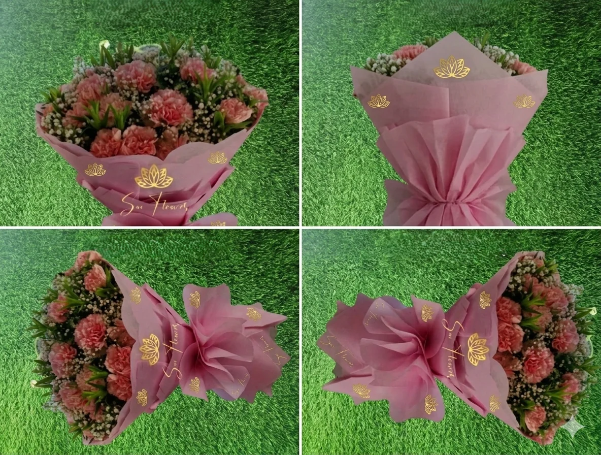 Elegant Pink Carnation & Fresh Baby’s Breath Bouquet gallery