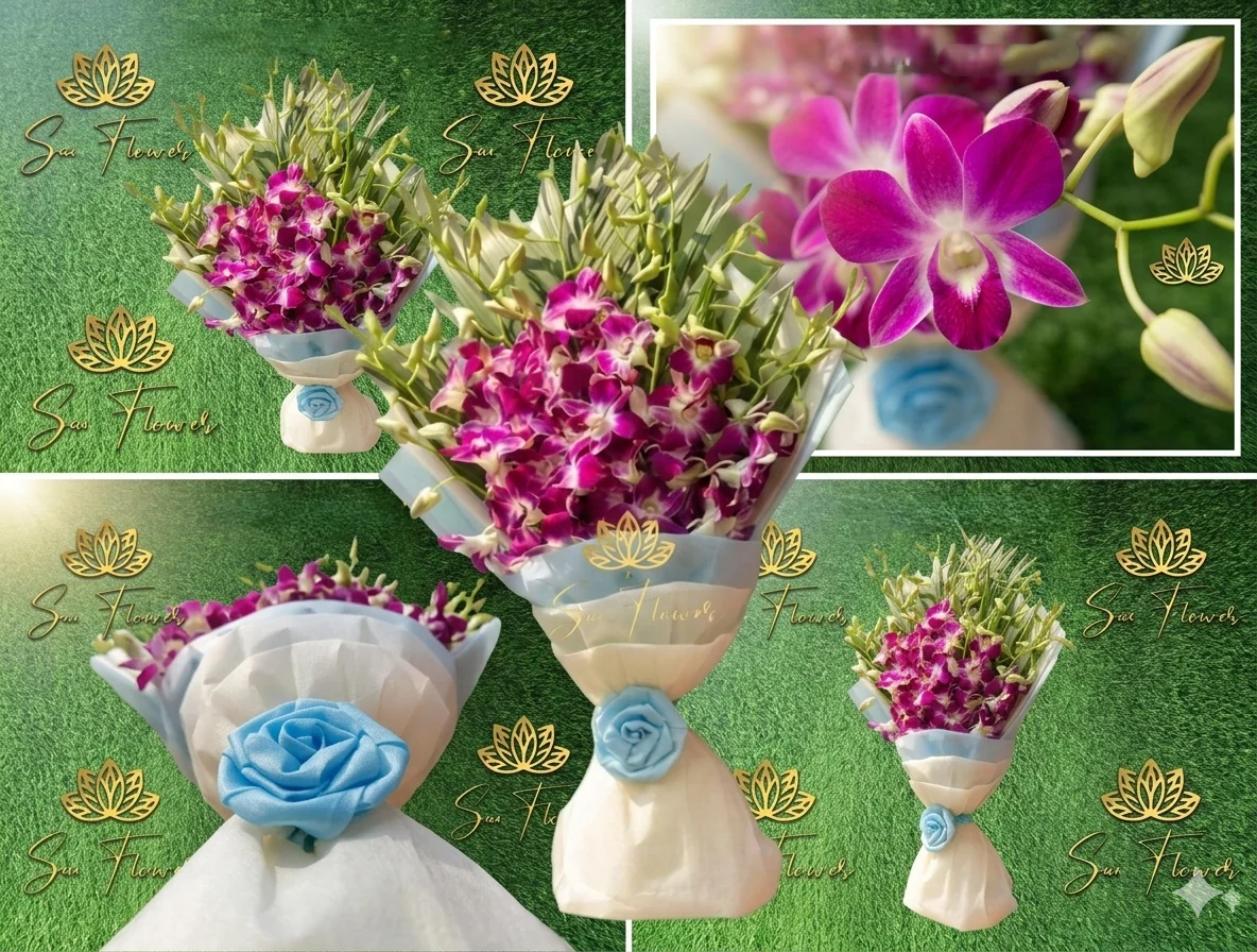 Elegant Purple Dendrobium Orchid Bouquet – Sai Flower Premium Gift gallery