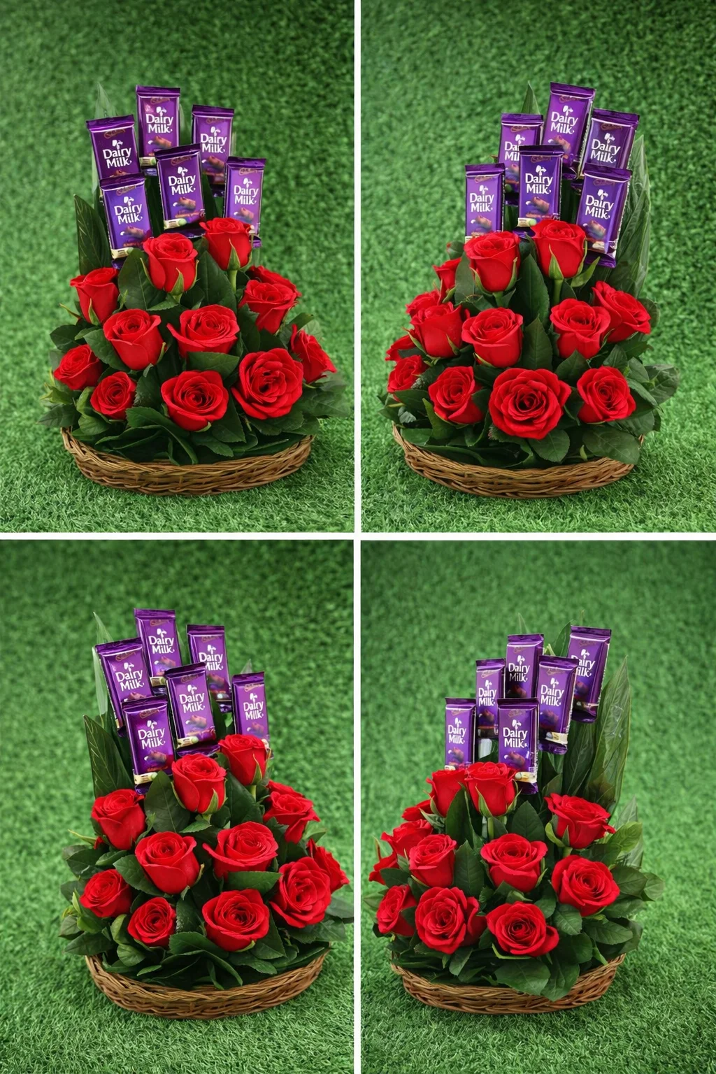 Luxury Red Rose Basket with Cadbury Dairy Milk Chocolate - Special Gift Arrangement gallery