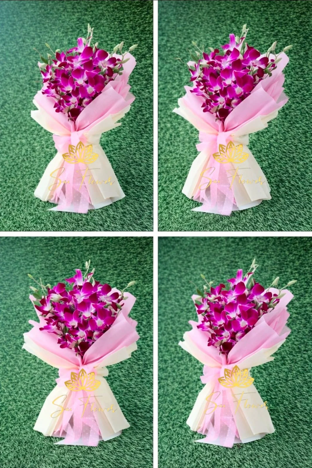 Premium Purple Orchid Bouquet – Luxury Fresh Orchid Flower Arrangement by Sai Flower gallery