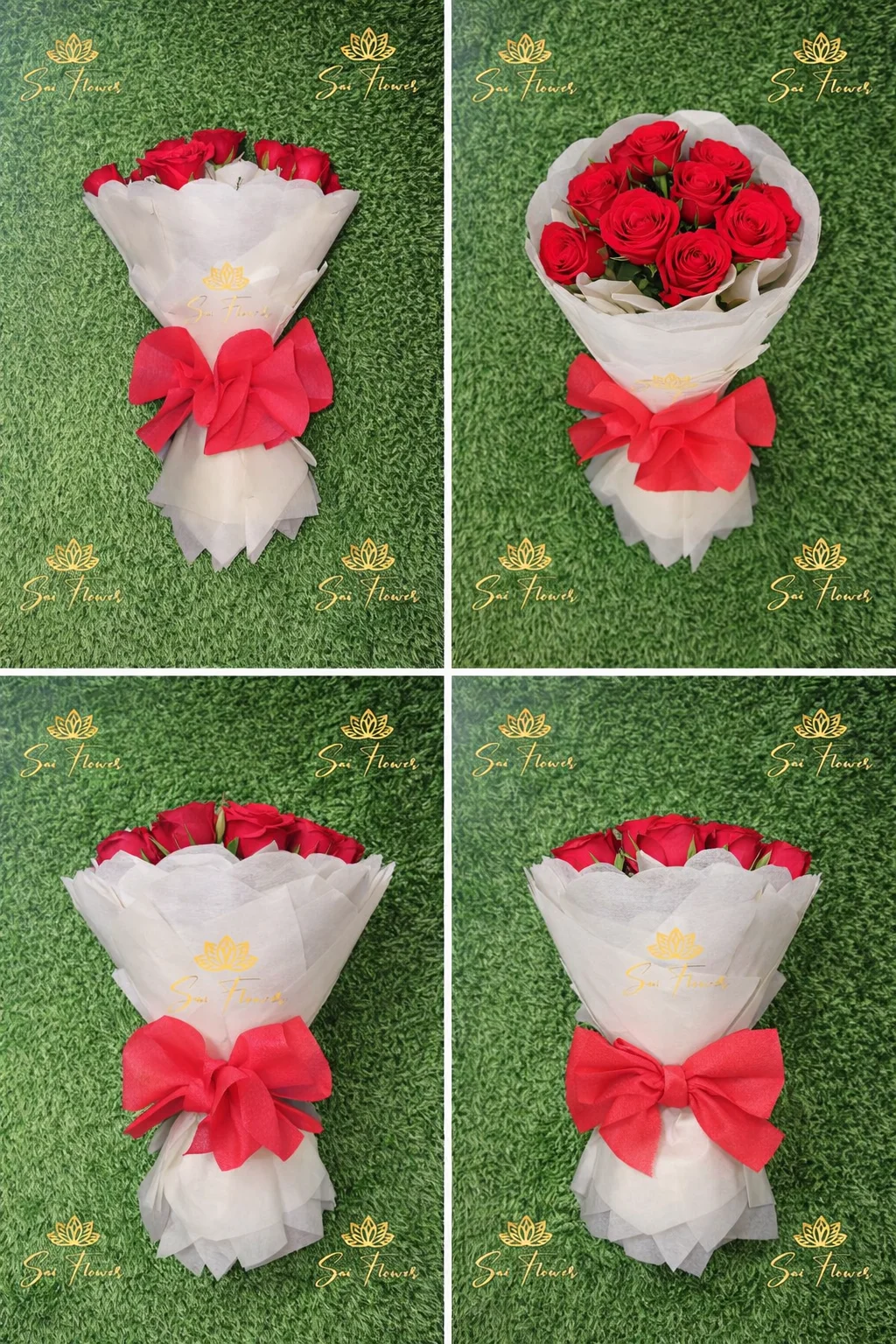Premium Red Rose Bouquet with White Wrap – Luxury Romantic Flower Arrangement gallery