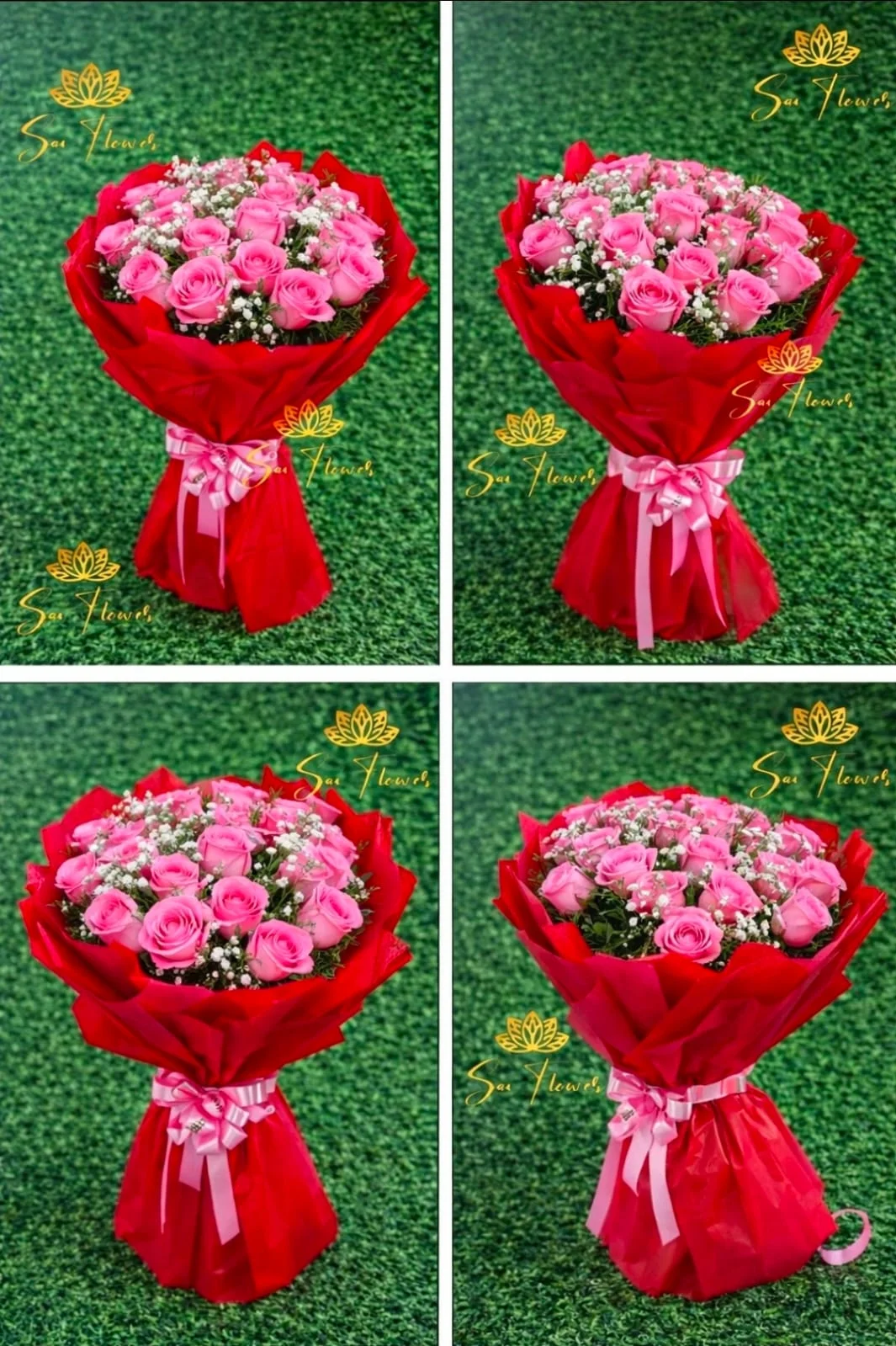 Crimson Pink Rose Romance Bouquet gallery