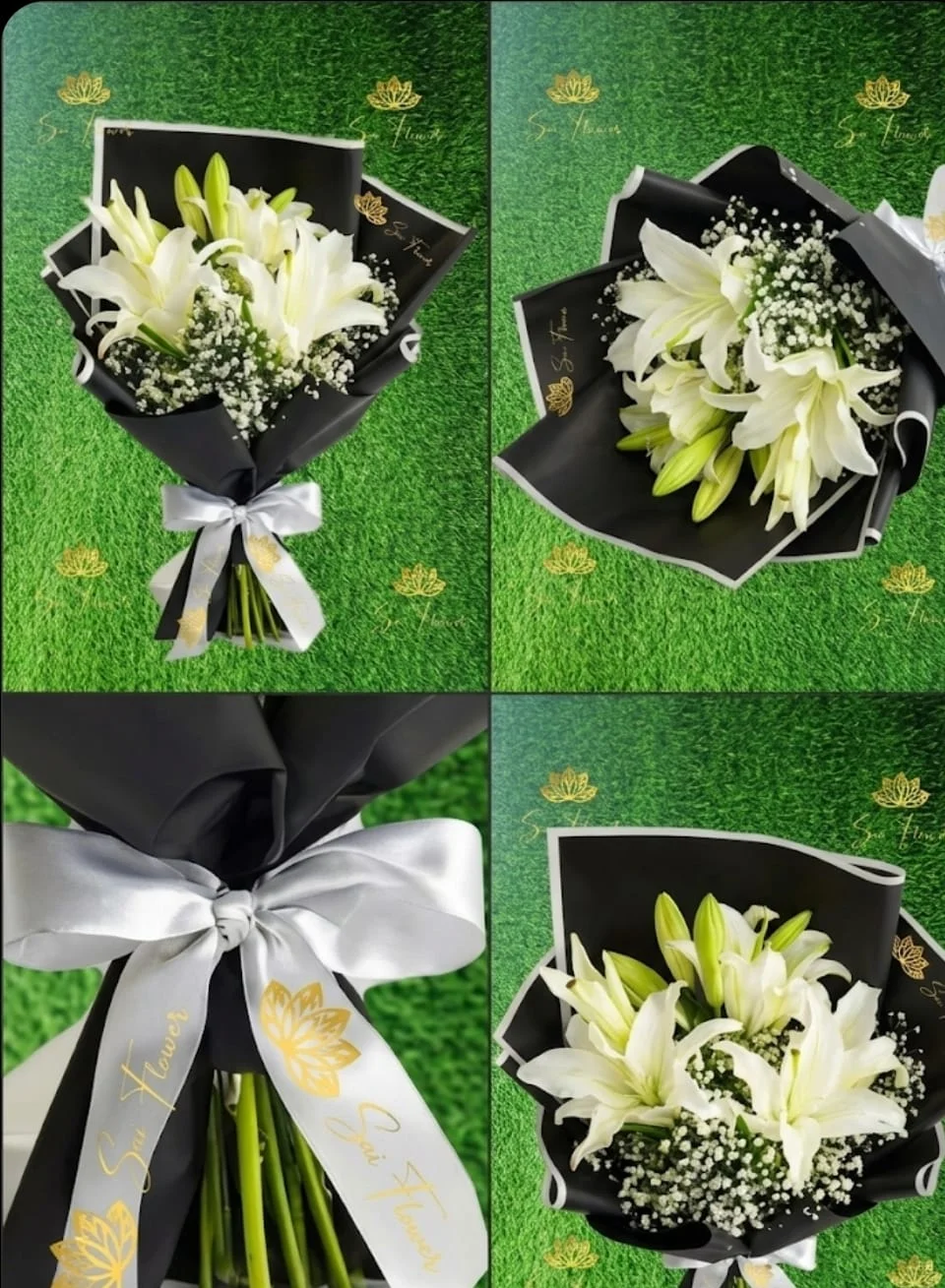 Midnight White Lily Bouquet gallery