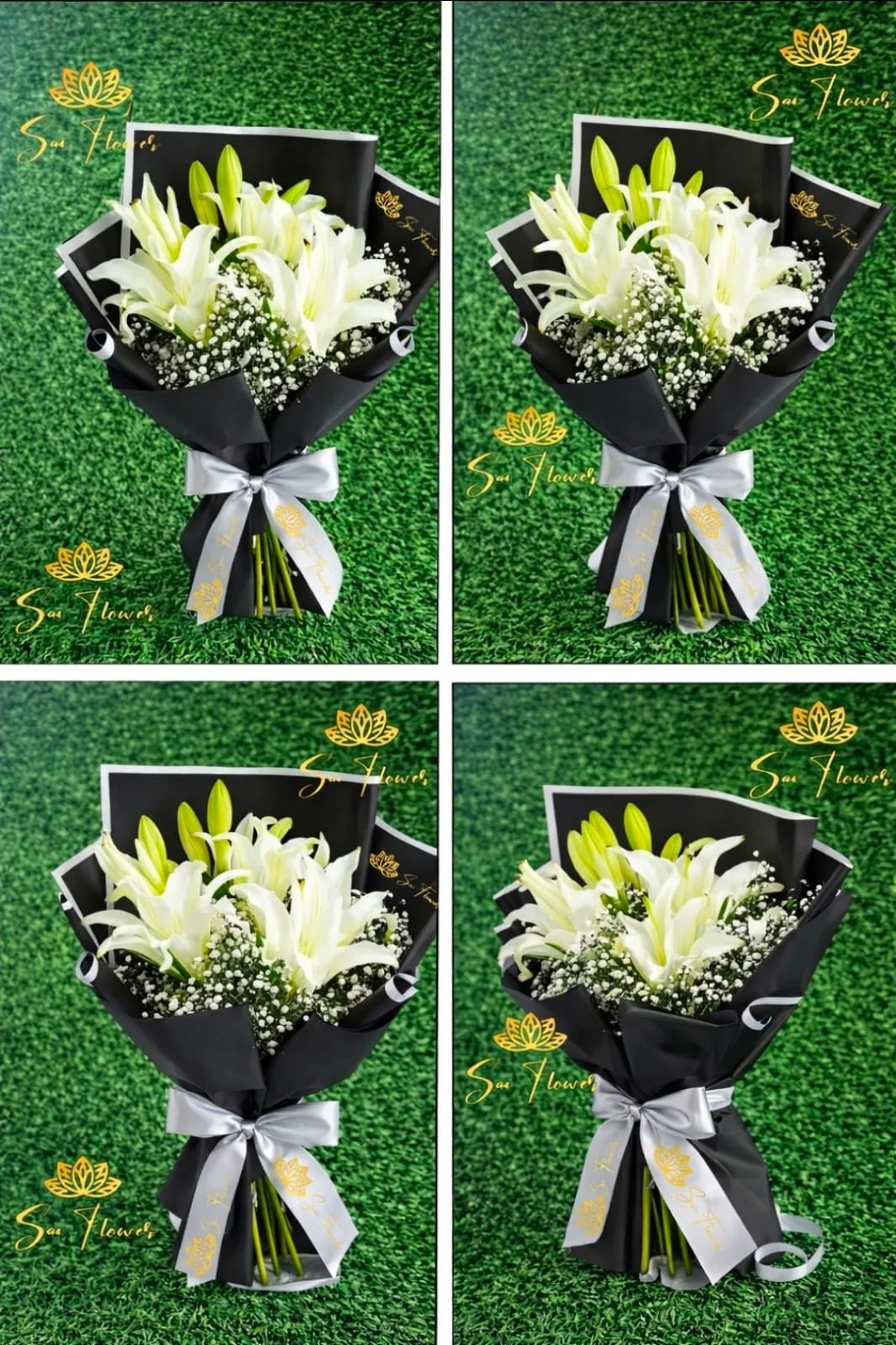 Midnight White Lily Bouquet gallery