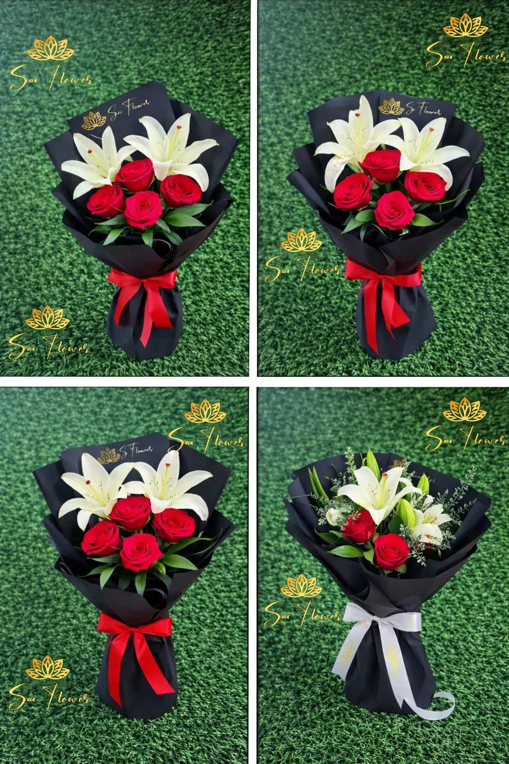 Crimson Lily Rose Elegance Bouquet gallery