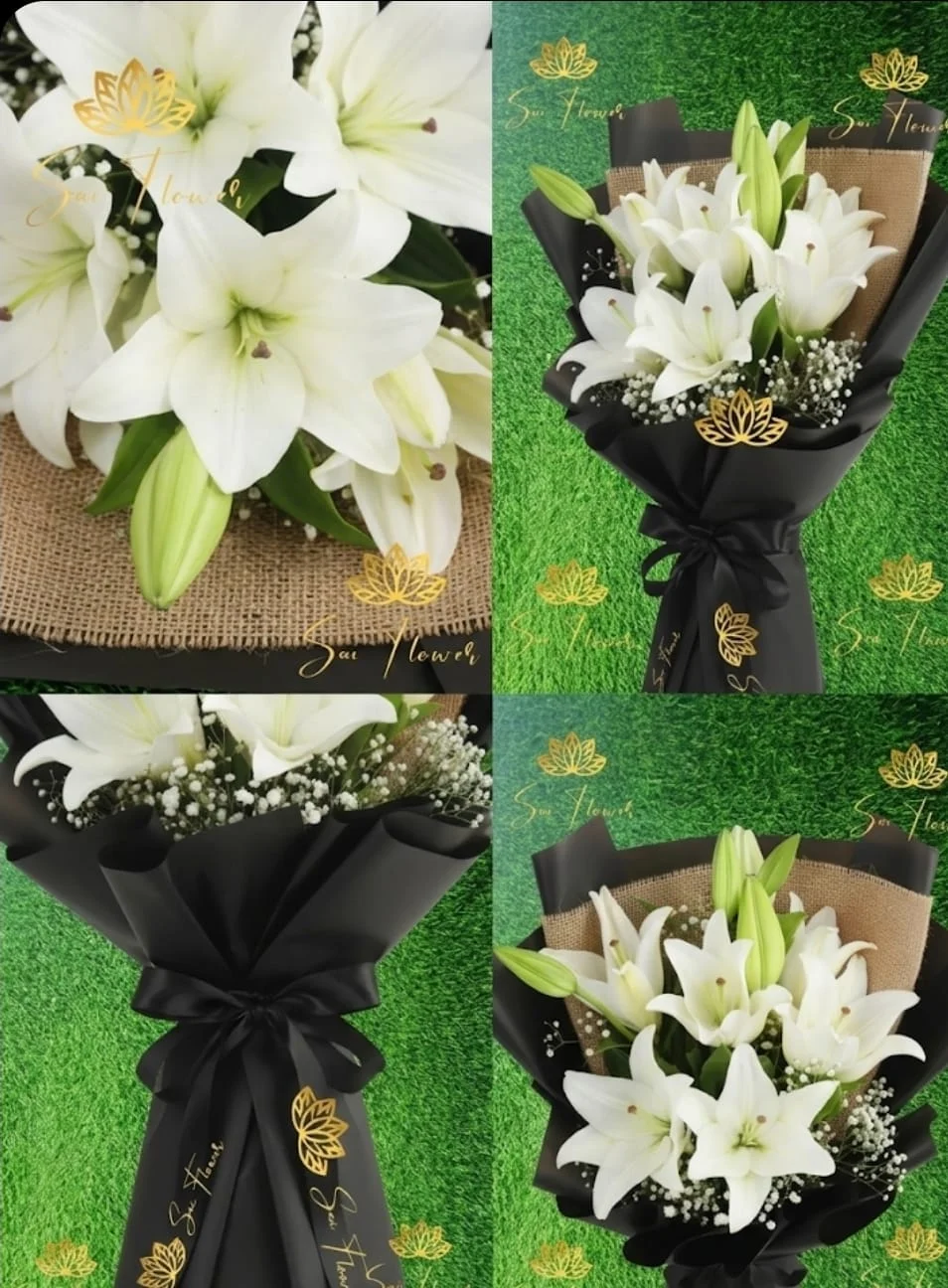Midnight White Lily Grace Bouquet gallery