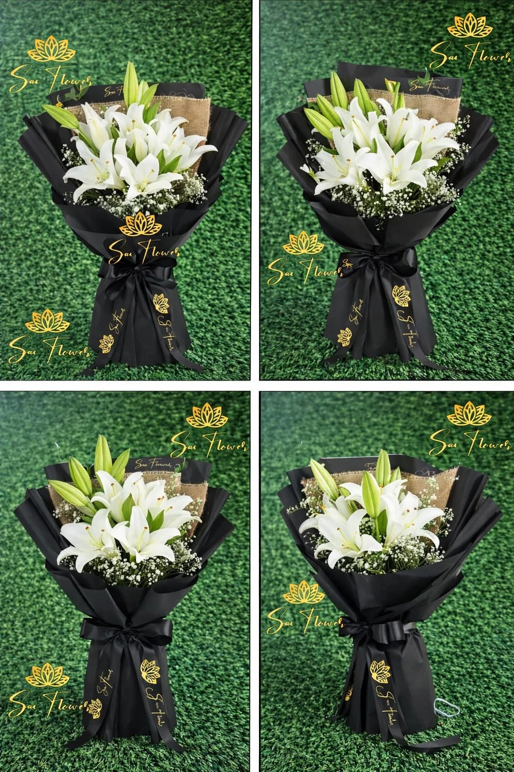 Midnight White Lily Grace Bouquet gallery
