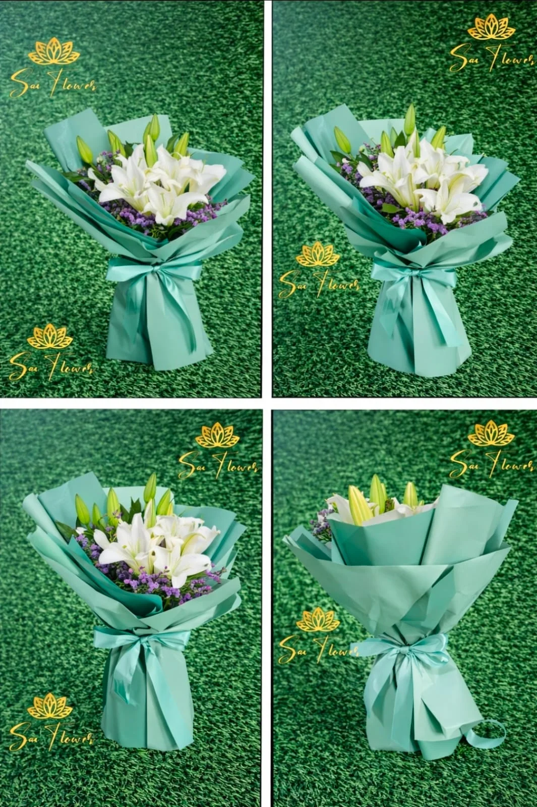 Mint White Lily Elegance Bouquet gallery