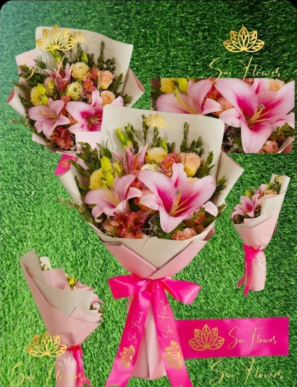 Pink Lily Blossom Premium Bouquet gallery