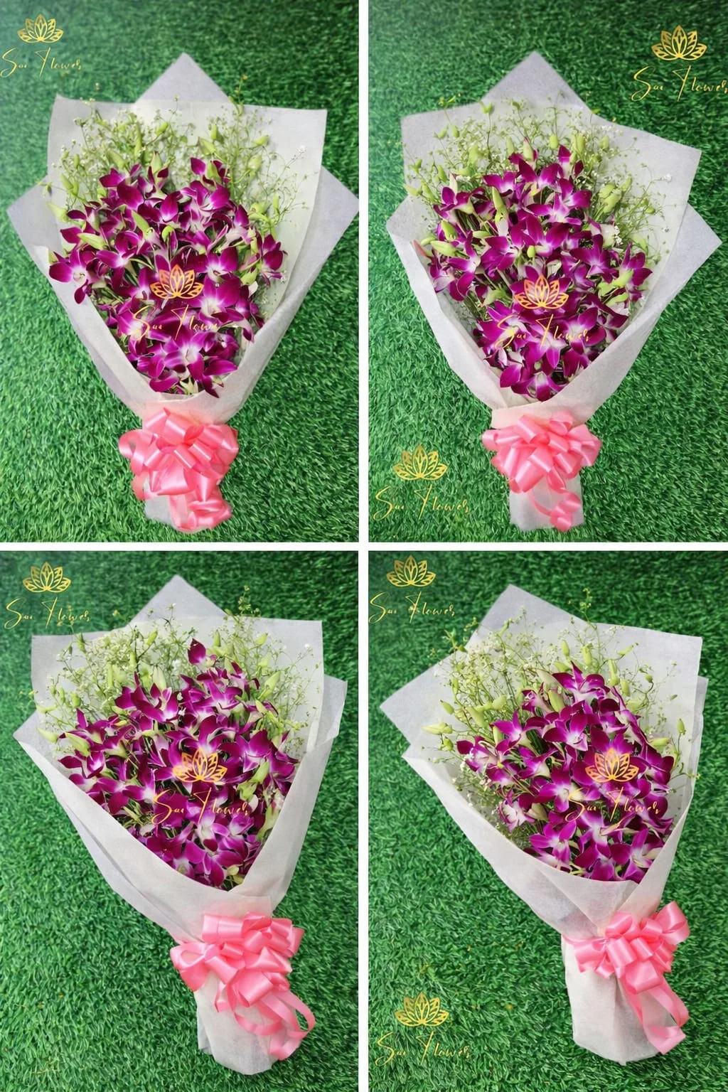 Premium Purple Orchid Bouquet with Baby’s Breath gallery