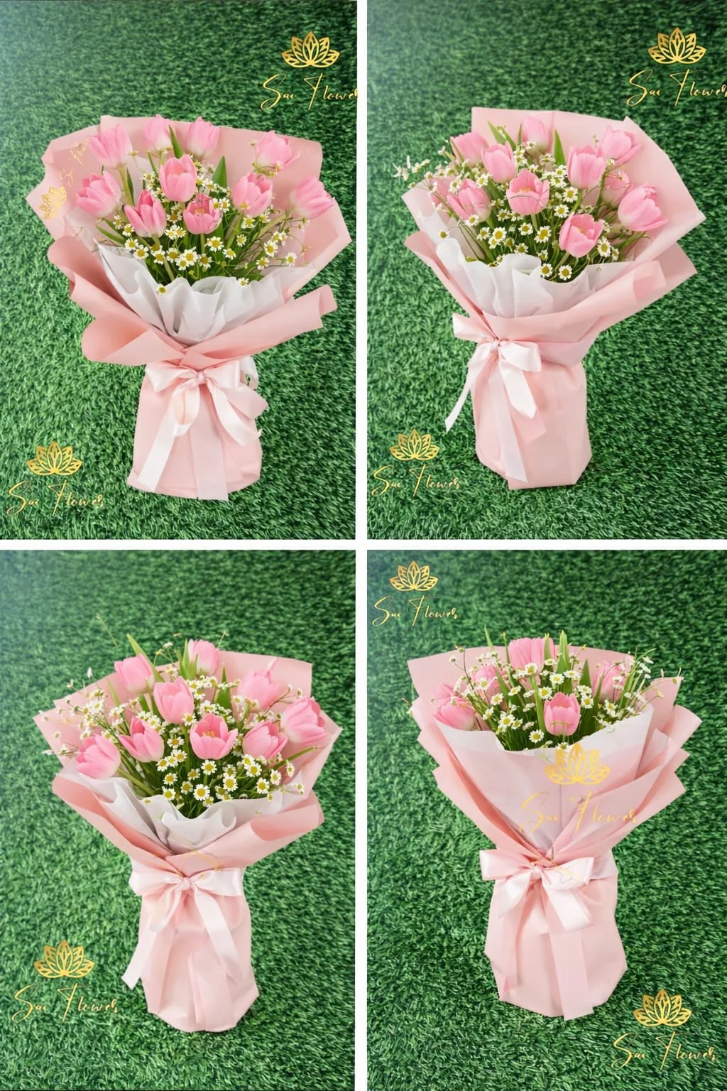 Pink Tulip Daisy Charm Bouquet gallery