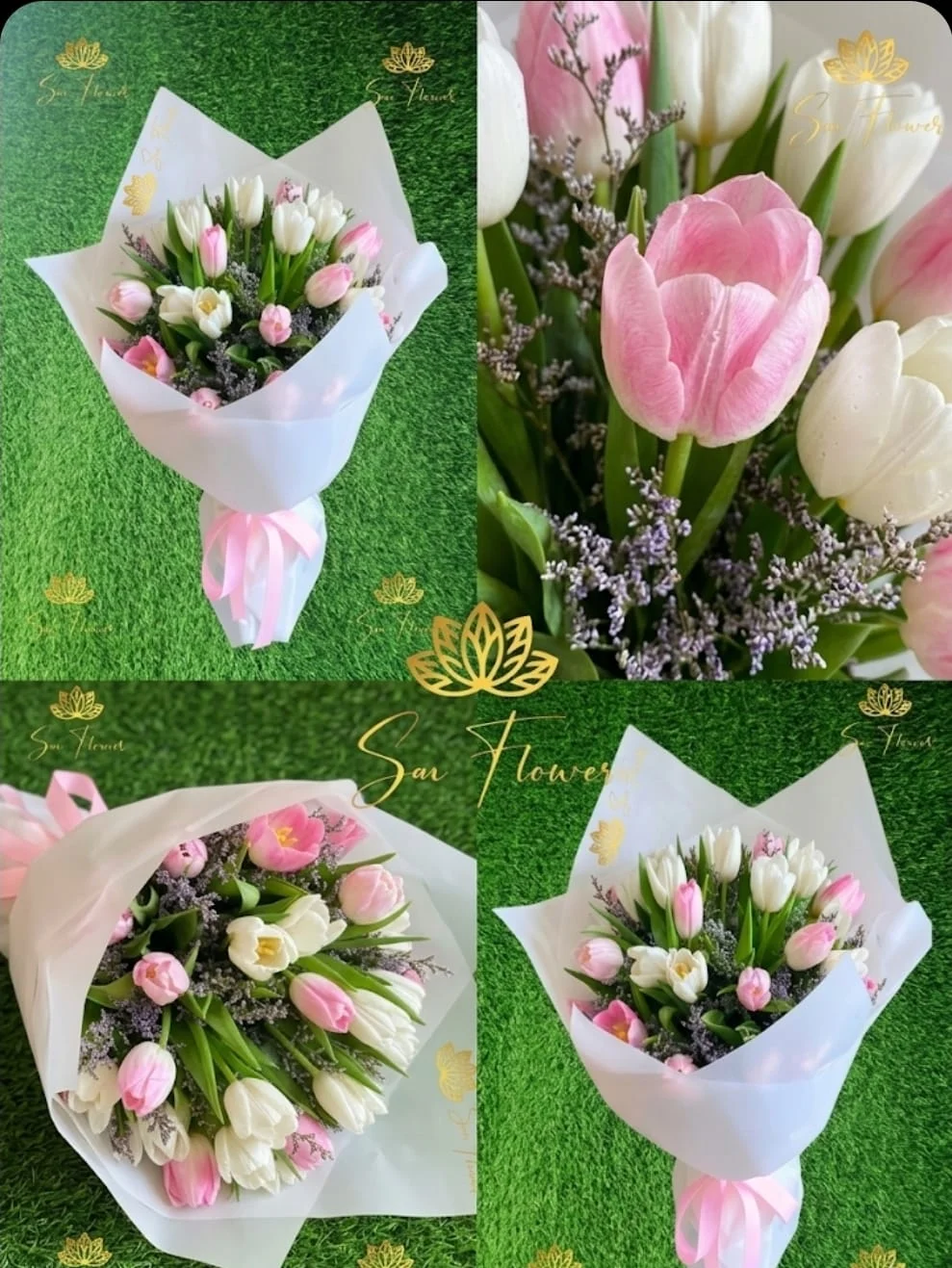 Blush & White Tulip Grace Bouquet gallery