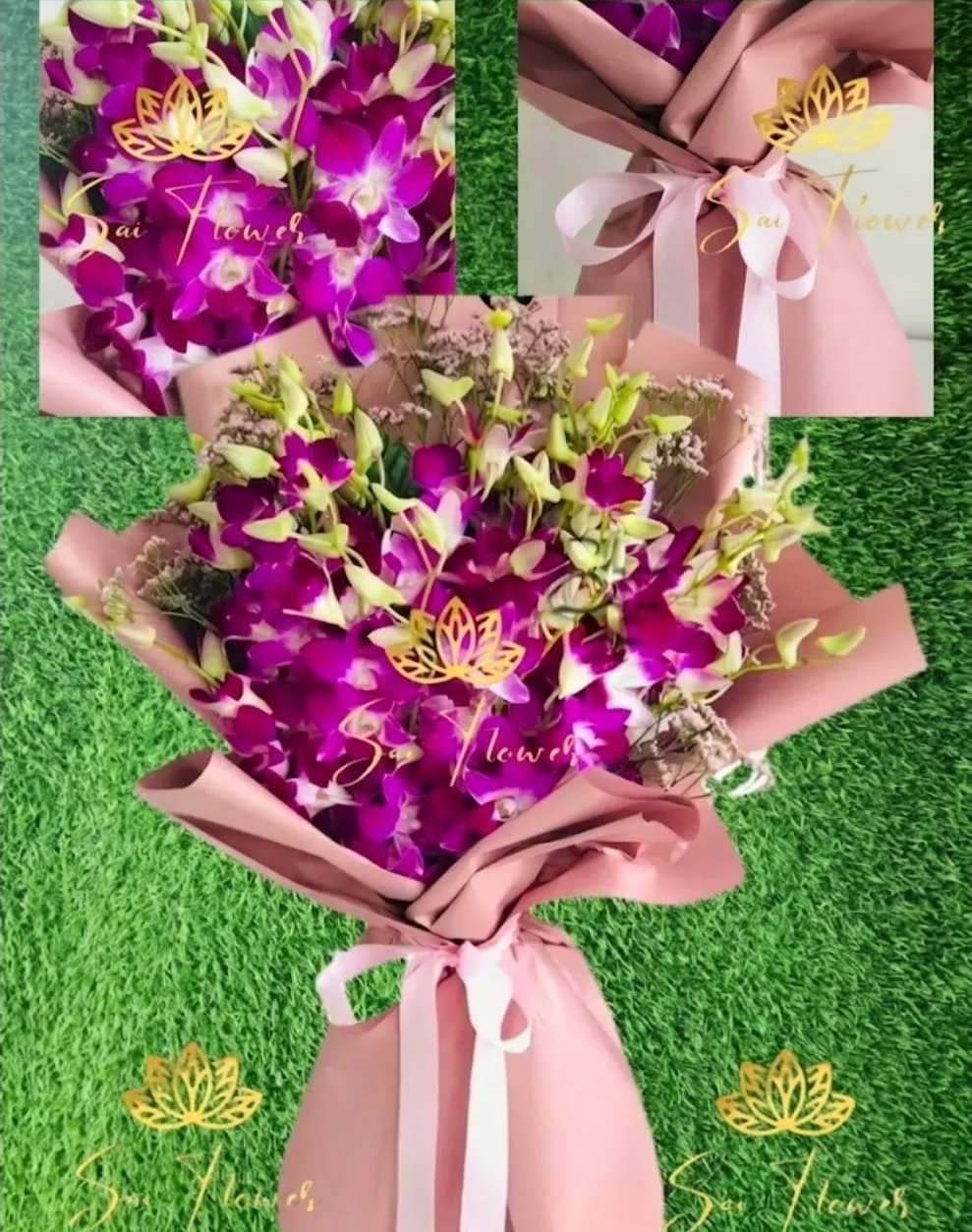 Velvet Purple Orchid Charm Bouquet gallery