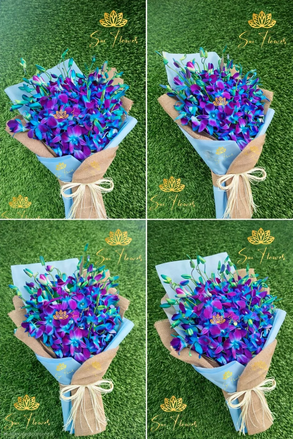 Azure Blue Orchid Rustic Charm Bouquet gallery