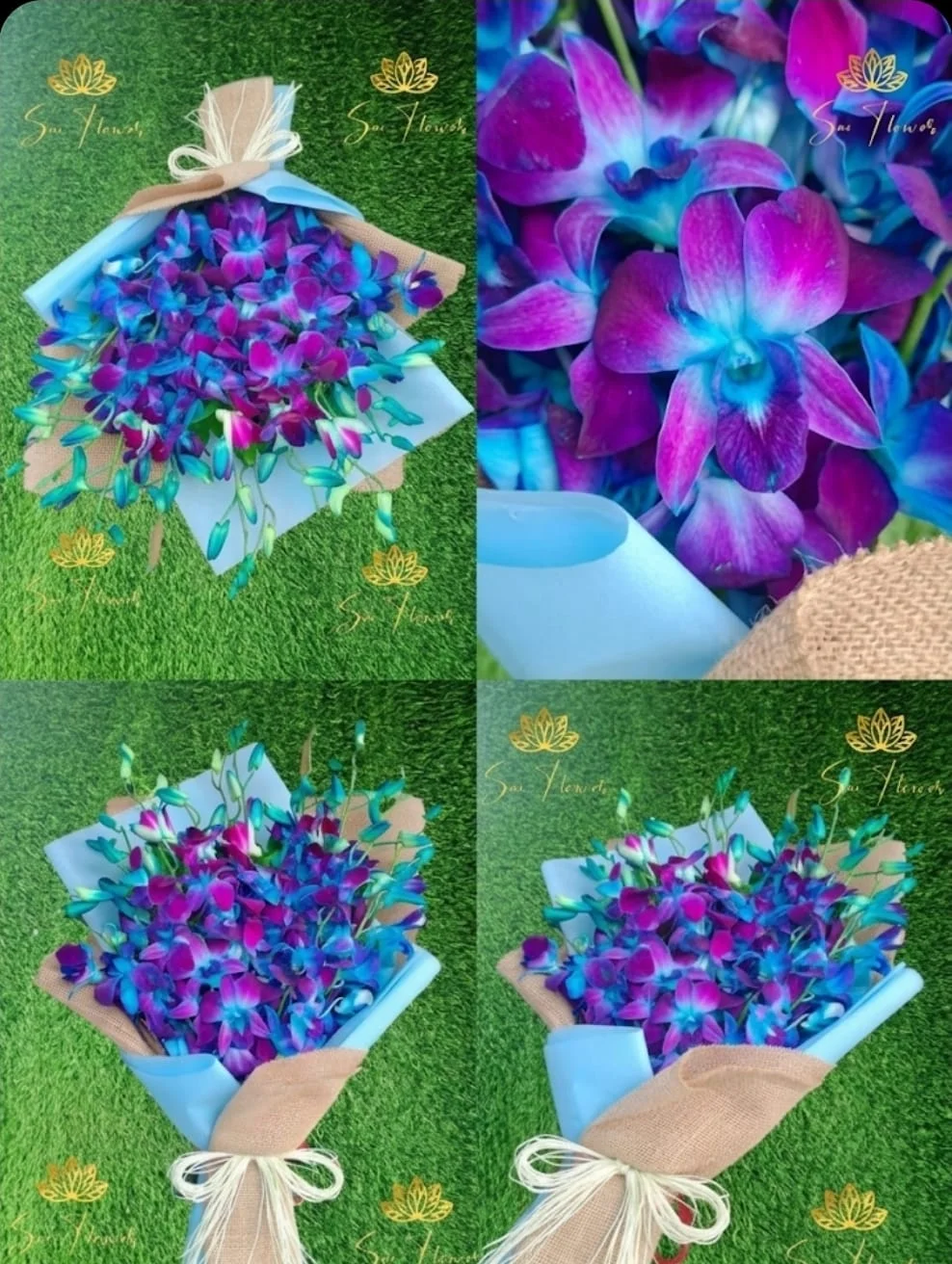 Azure Blue Orchid Rustic Charm Bouquet gallery