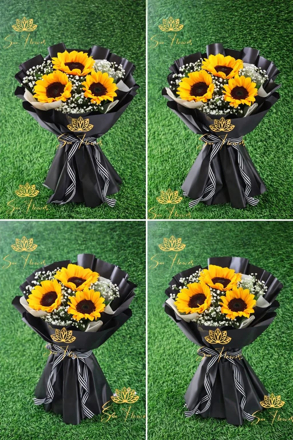 Sunflower Bliss Black Wrap Bouquet gallery