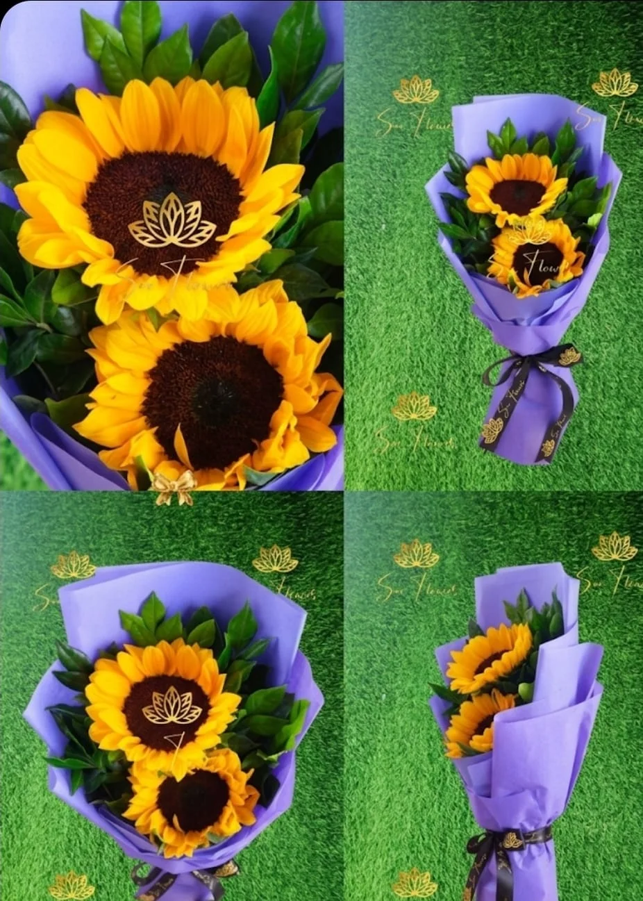 Royal Purple Sunflower Charm Bouquet gallery