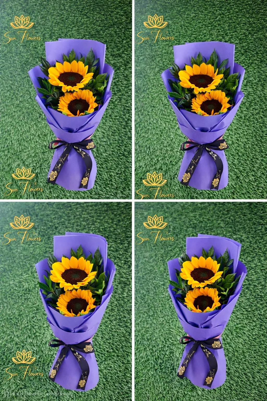 Royal Purple Sunflower Charm Bouquet gallery