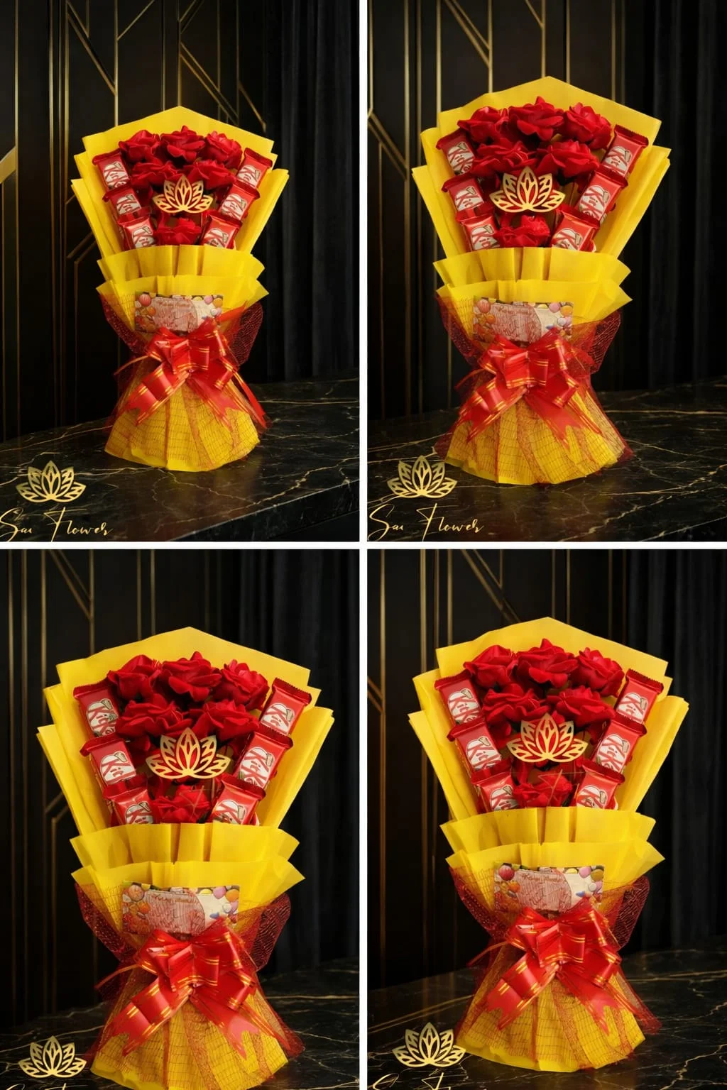 The Ultimate Romance: Premium Red Roses & KitKat Chocolate Bouquet | SaiFlower Delhi Florist gallery