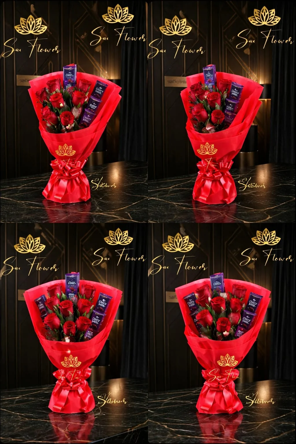 The Ruby & Sweet Embrace' – Premium Red Roses and Dairy Milk Chocolate Bouquet | Best Flower Delivery in Delhi gallery