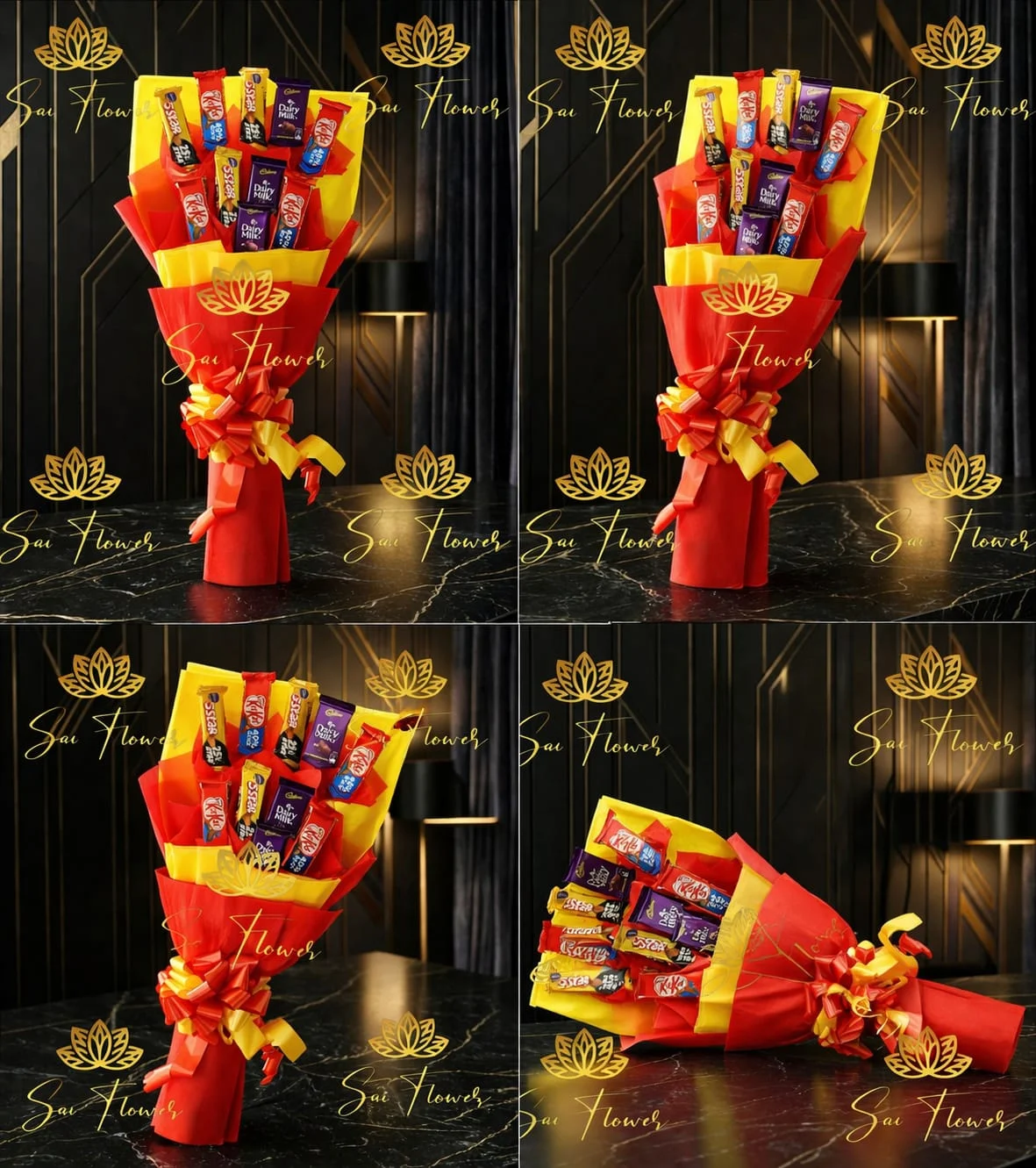Red Velvet Roses & KitKat Chocolate Symphony - Premium Bouquet Delhi gallery