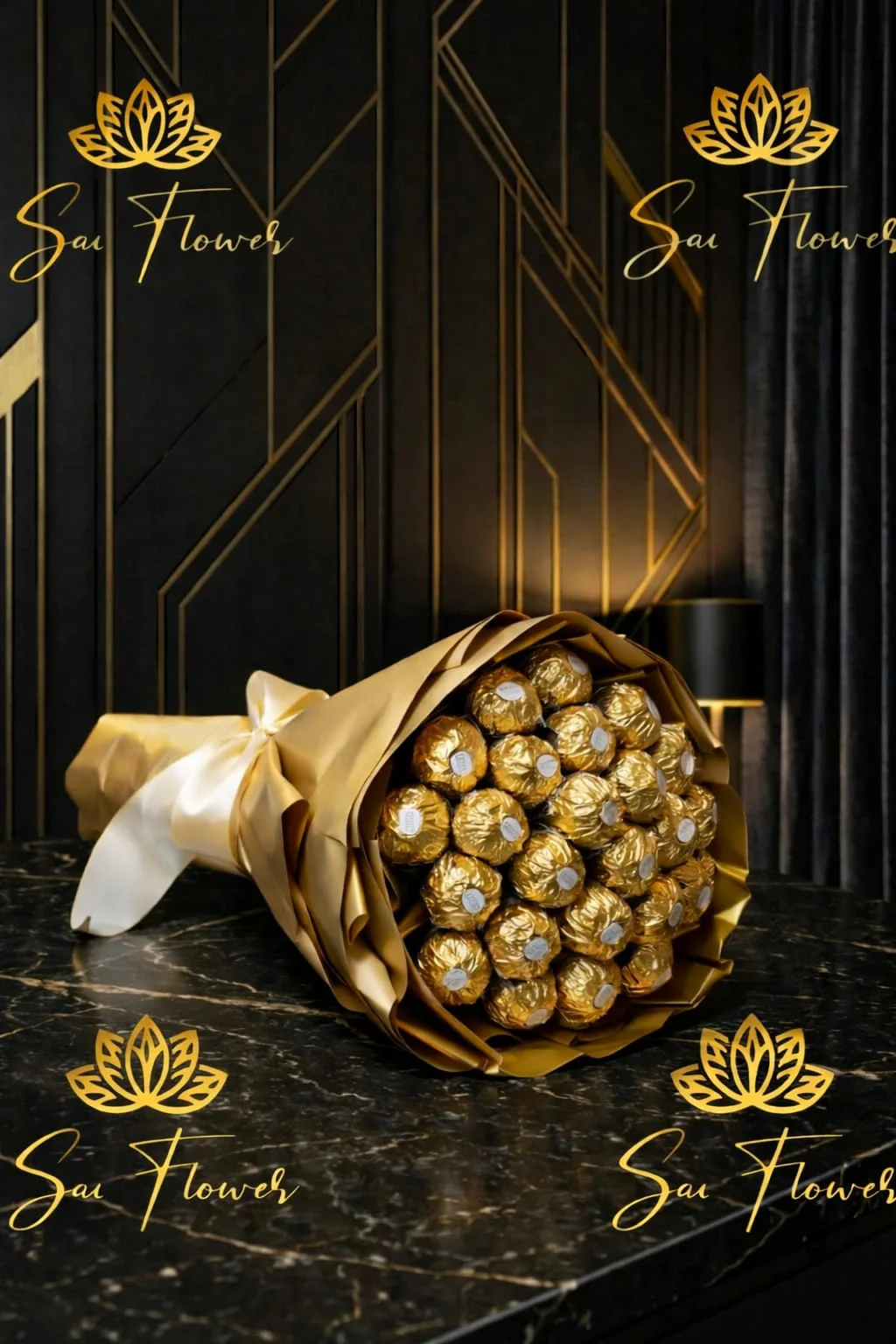 Golden Indulgence: Premium Ferrero Rocher Chocolate Bouquet | Delhi Florist gallery
