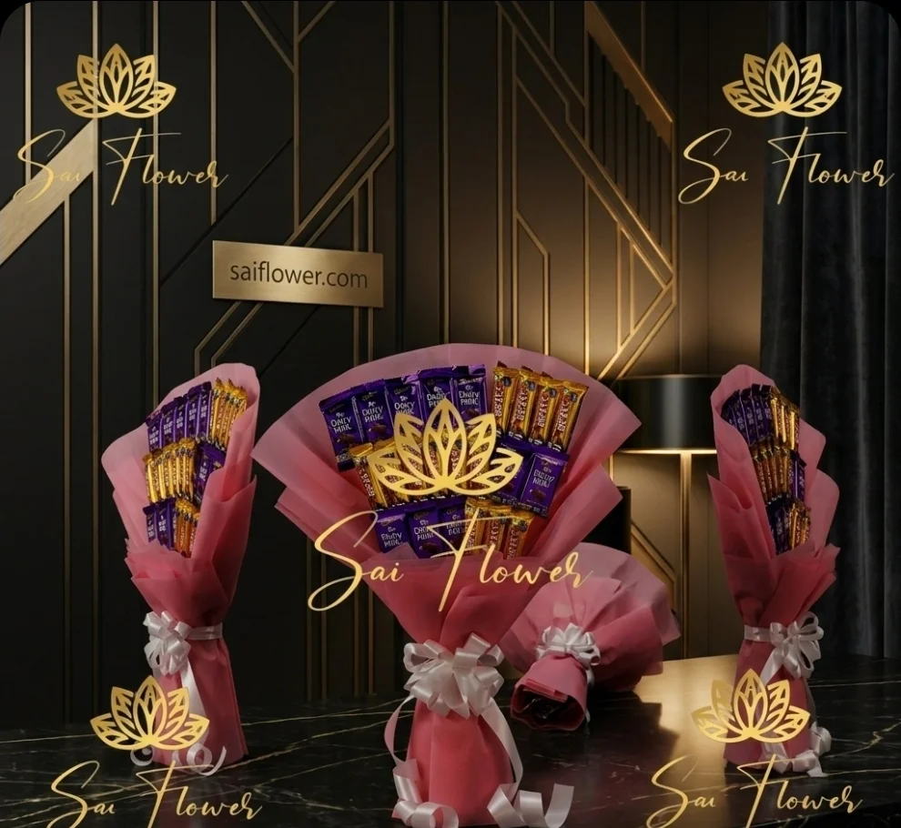 SaiFlower Signature Cadbury Chocolate & Golden Lotus Premium Bouquet (Delhi) gallery