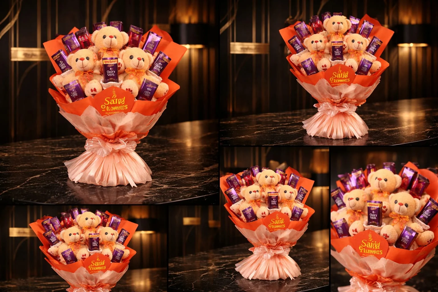 Delhi's Deluxe Cadbury Chocolate & Trio Teddy Bear Sweetest Surprise Bouquet gallery