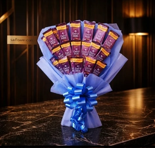 The Sapphire Cadbury Indulgence Bouquet | Exquisite Online Flower Delivery Delhi gallery