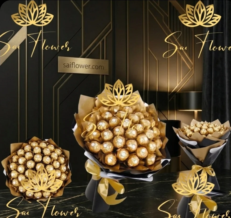 Impress with Golden Ferrero Rocher Bouquet | Luxury Chocolate Gift | SaiFlower Delhi gallery