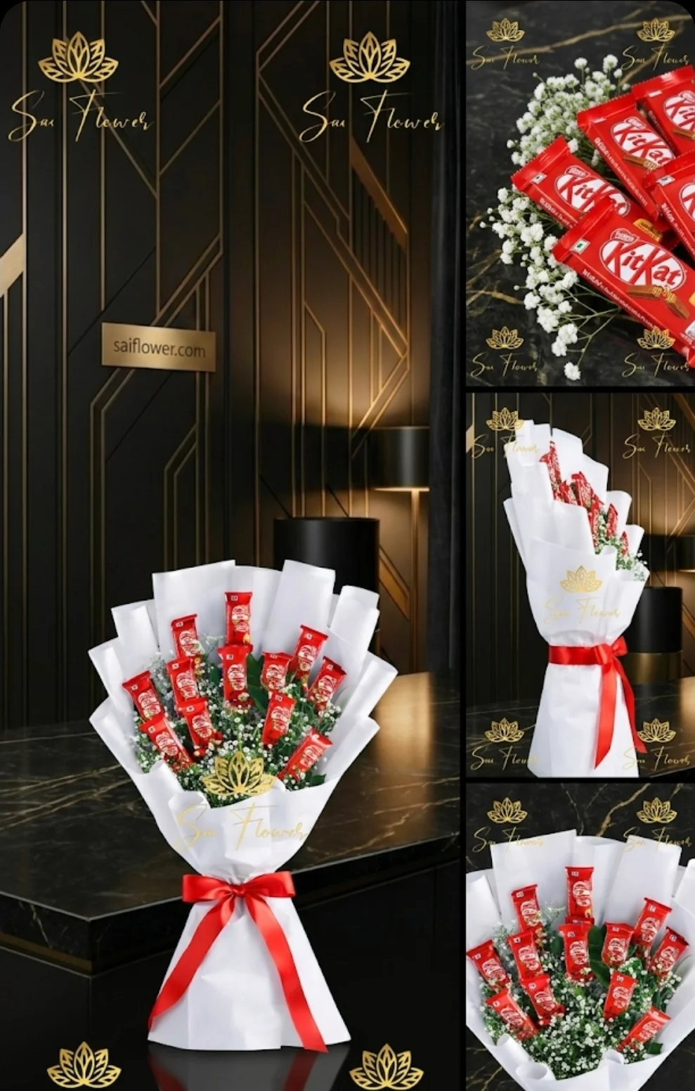 Eternal Sweetness: KitKat & Baby's Breath Chocolate Bouquet | Delhi's Premium Flower Delivery gallery