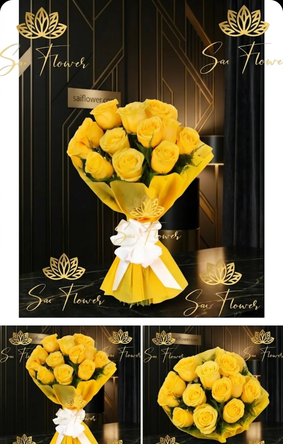 Sunlight Splendor - Elegant Yellow Rose & Baby's Breath Bouquet from Delhi's Best Florist gallery