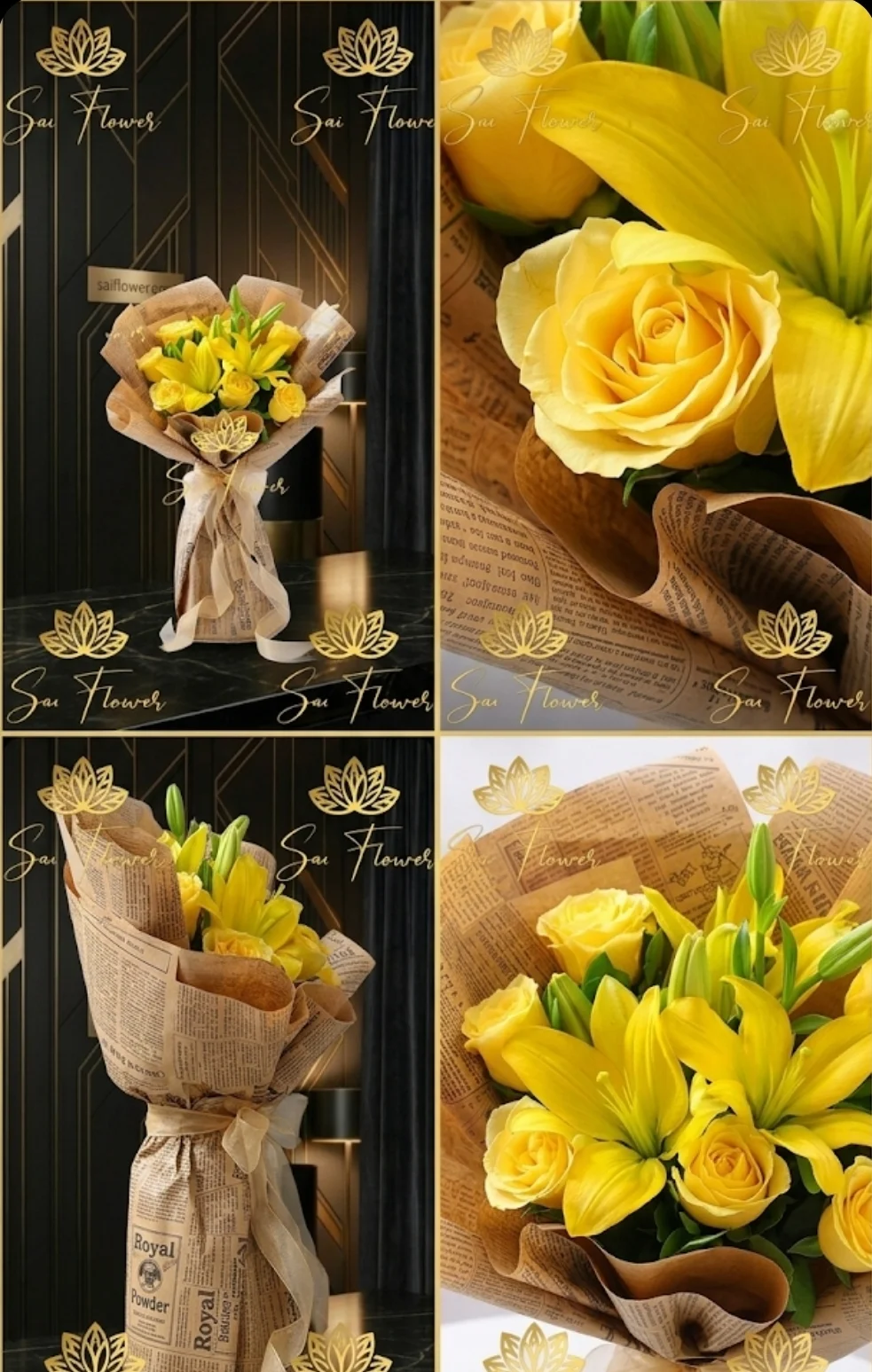 Majestic Golden Yellow Rose & Lily Delight - Premium Delhi Bouquet gallery