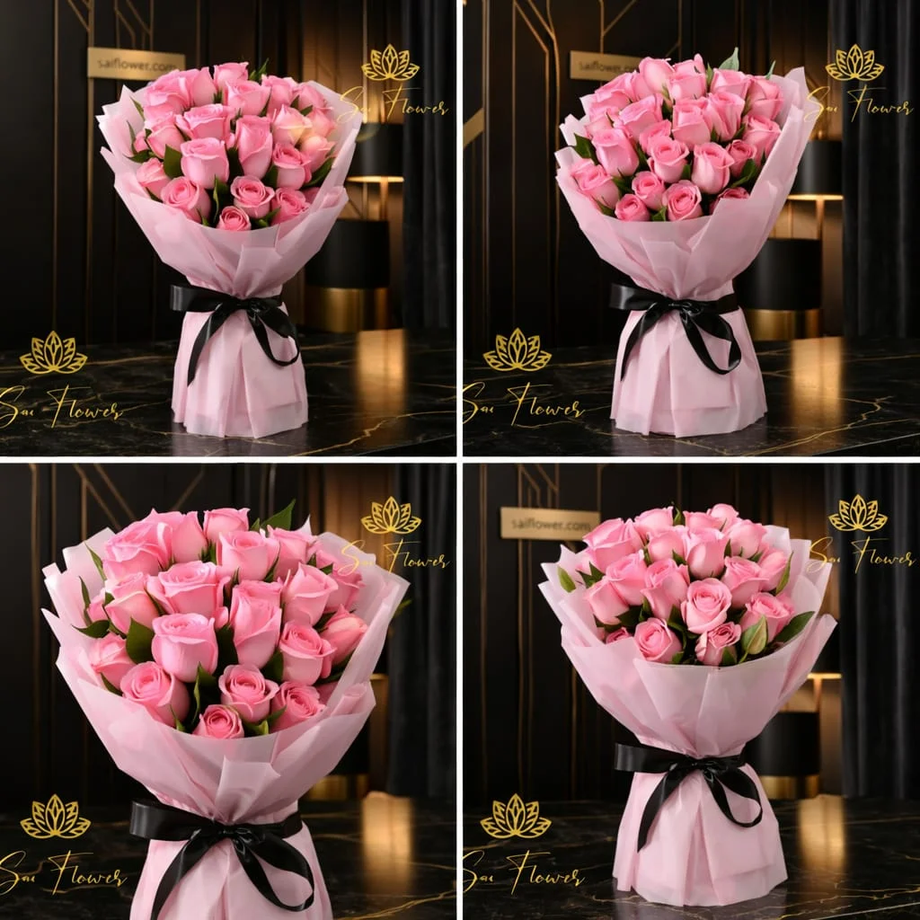 The Enchanting Pink Premium Rose Bouquet - SaiFlower Delhi Florist gallery
