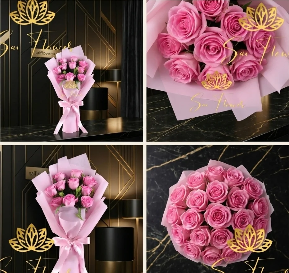 "Eternal Blush" Pink Roses Bouquet | Premium Flower Delivery in Delhi by SaiFlower gallery