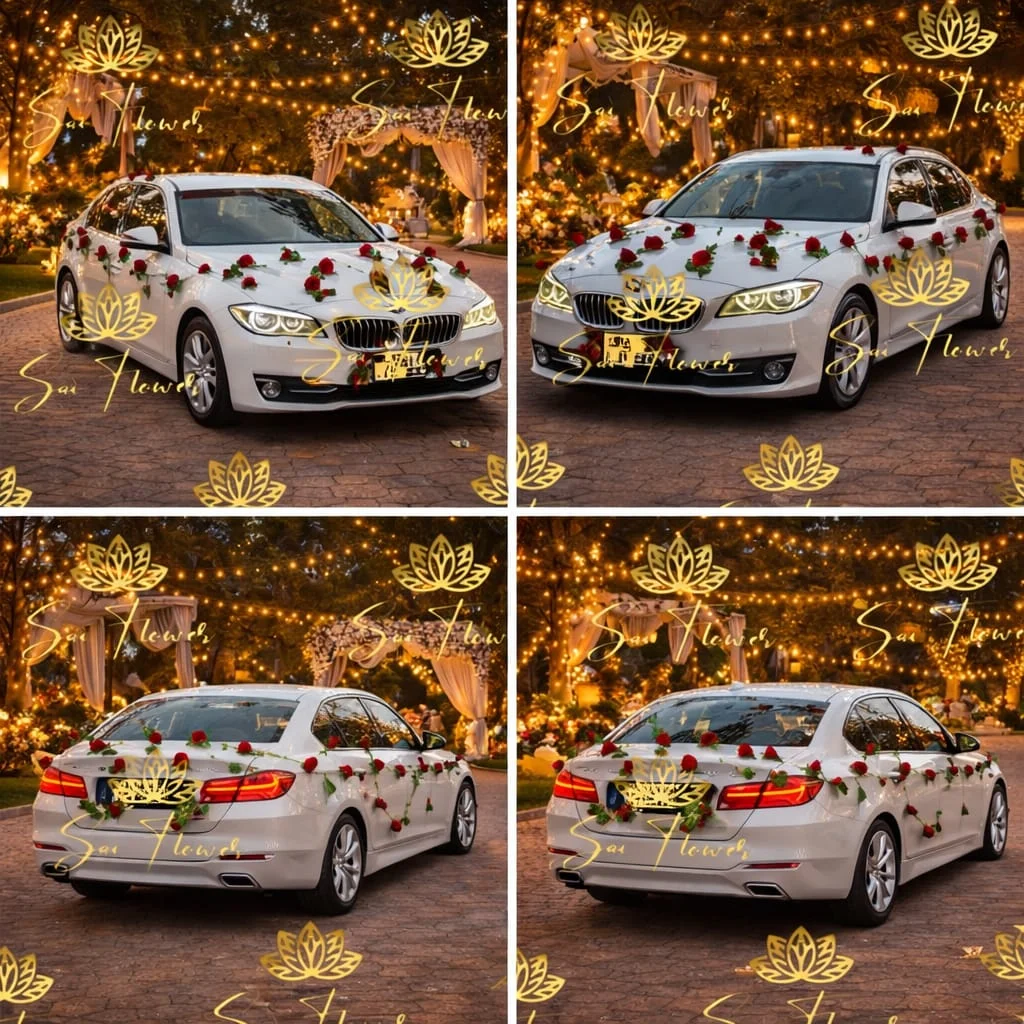 Luxury Red Rose Wedding Car Decoration in Delhi | Premium Bridal & Anniversary Floral Styling gallery