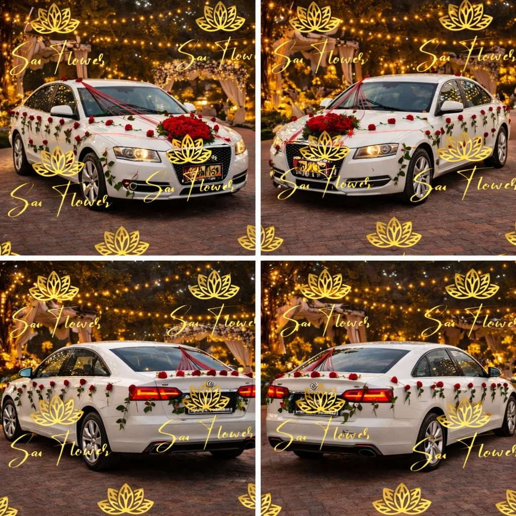 Majestic Red Rose Heart Wedding Car Decoration in Delhi – Premium Floral Styling gallery