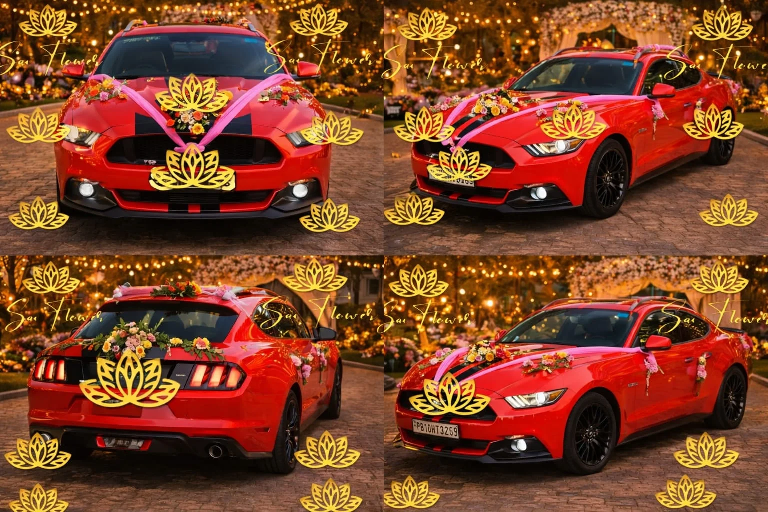 Premium Wedding Car Decoration in Delhi | Luxury Floral & Ribbon Styling by SaiFlower gallery