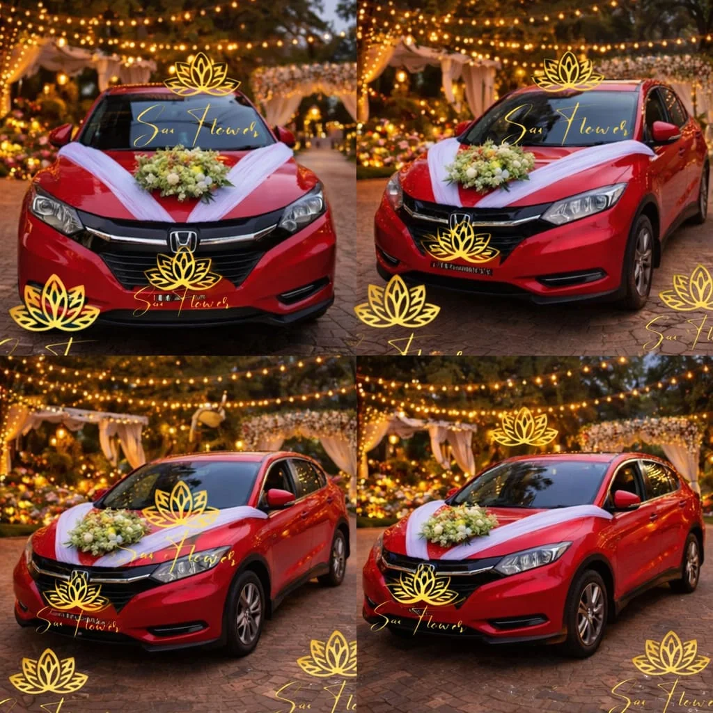 Eternal Love Premium Wedding Car Decoration (Delhi) - Elegant Red SUV Floral Styling gallery