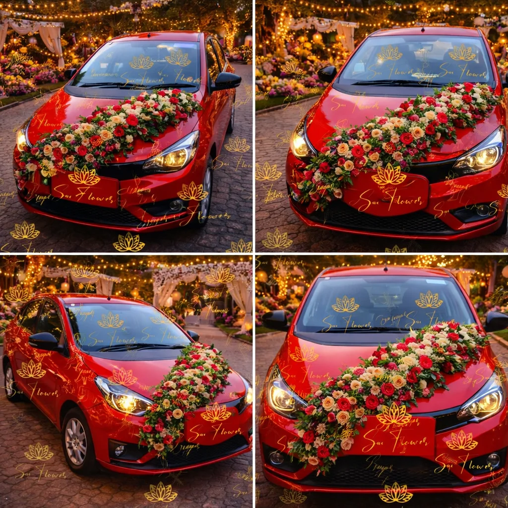 Enchanted Night: Premium Red Rose Car Decoration Delhi | Luxury Wedding Flower Décor gallery