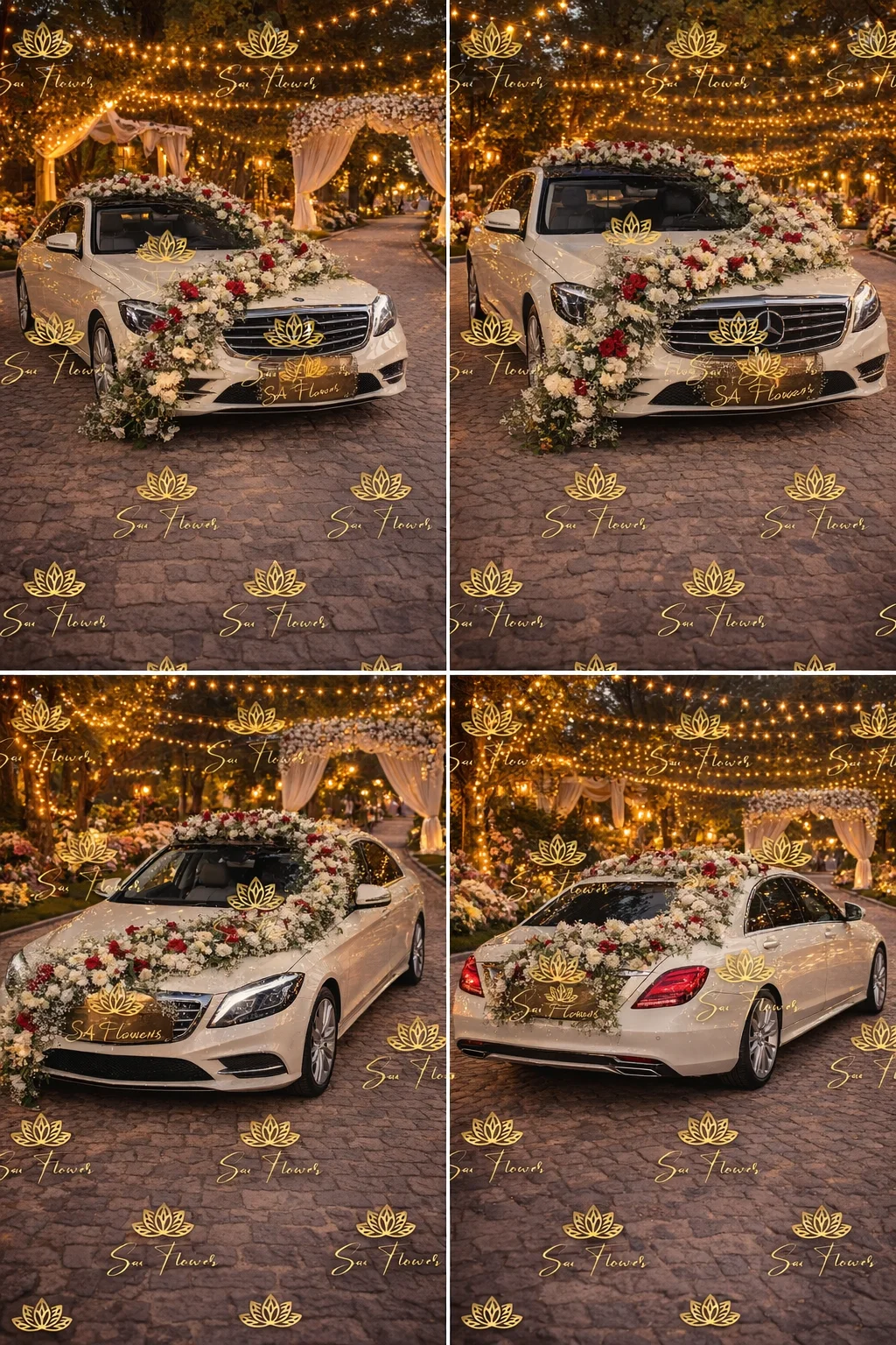 Eternal Romance: Luxury Delhi Wedding Car Decoration with Fresh Red Roses & White Florals gallery