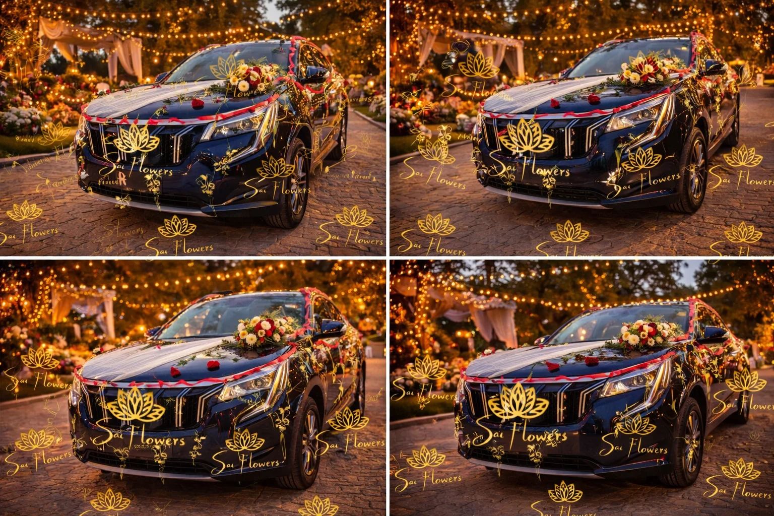 Premium Red Rose Heart Car Decoration for Luxury Weddings | Exclusive Delhi Florist Service gallery