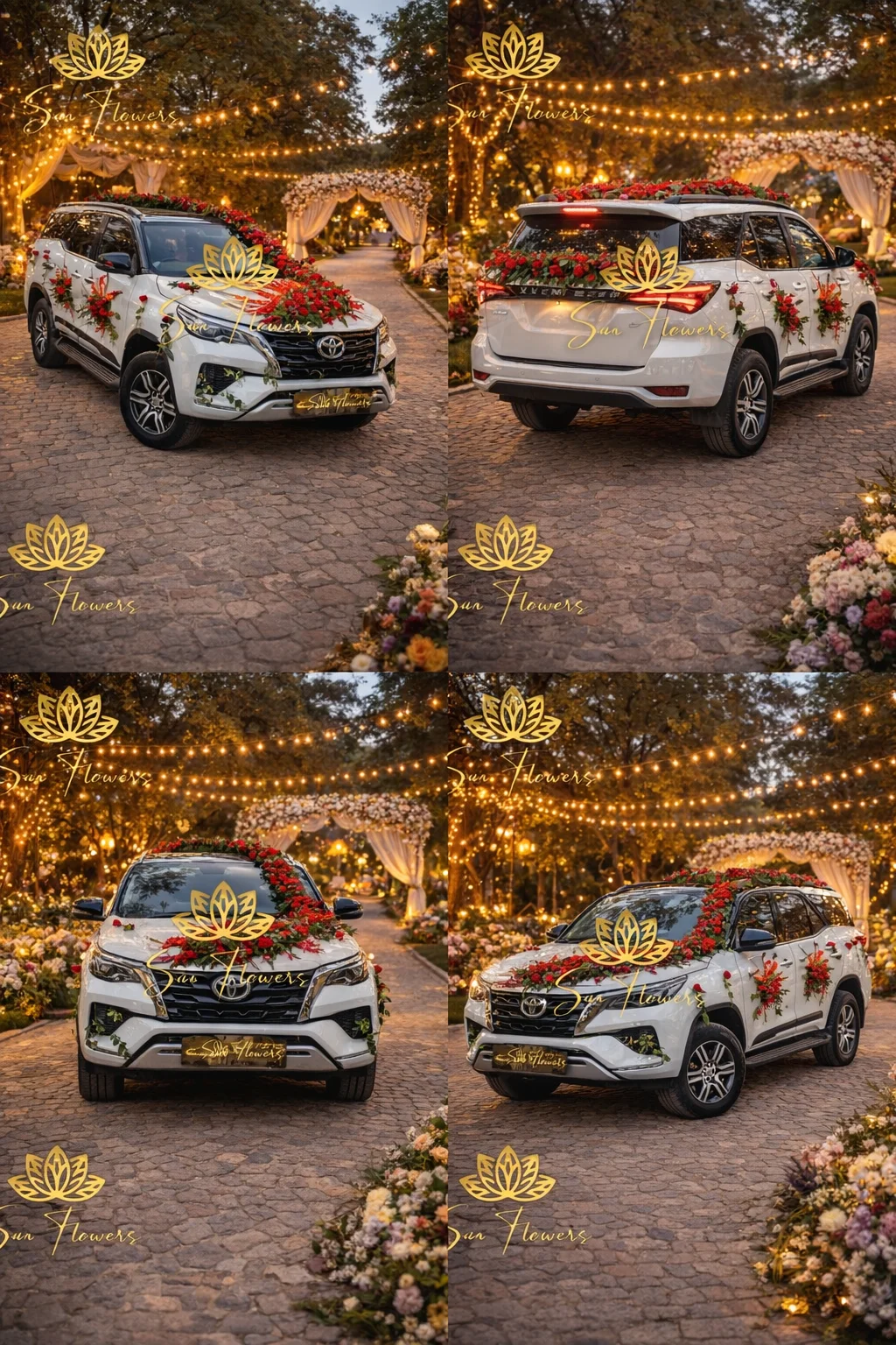 Exquisite Fresh Red Rose Wedding Car Decoration - For the Unforgettable Delhi Arrival gallery