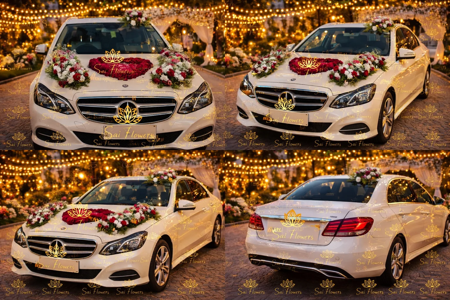 The Royal Romance: Luxury Red Rose Heart Wedding Car Decoration in Delhi gallery